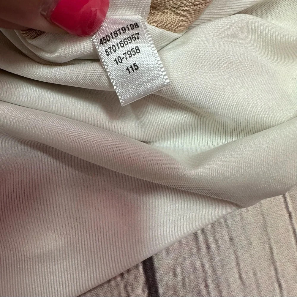 white house black market WHBM striped tee tunic women M neutral minimalist layer - Picture 10 of 10